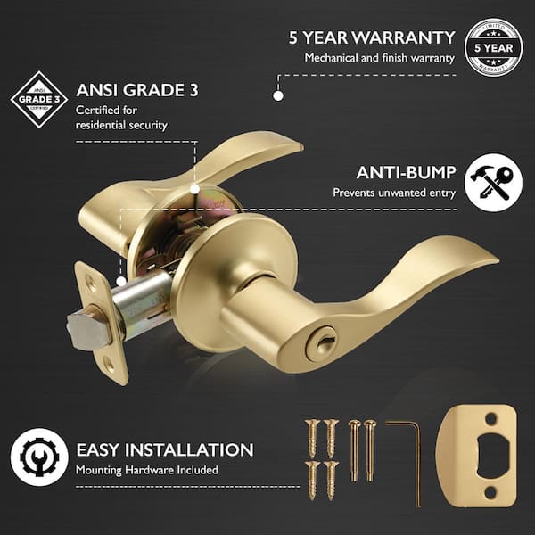 778886 Springdale Keyed Unlocking Door Handle Matte Black