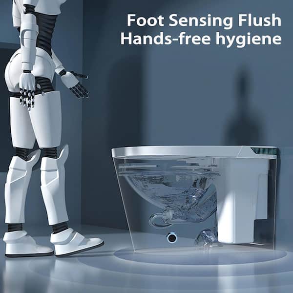 1.2GPF Built-in Tank Elongated Bidet Toilet in White With Auto Open/Close, Heated Seat, Warm Air Drying, Digital Display