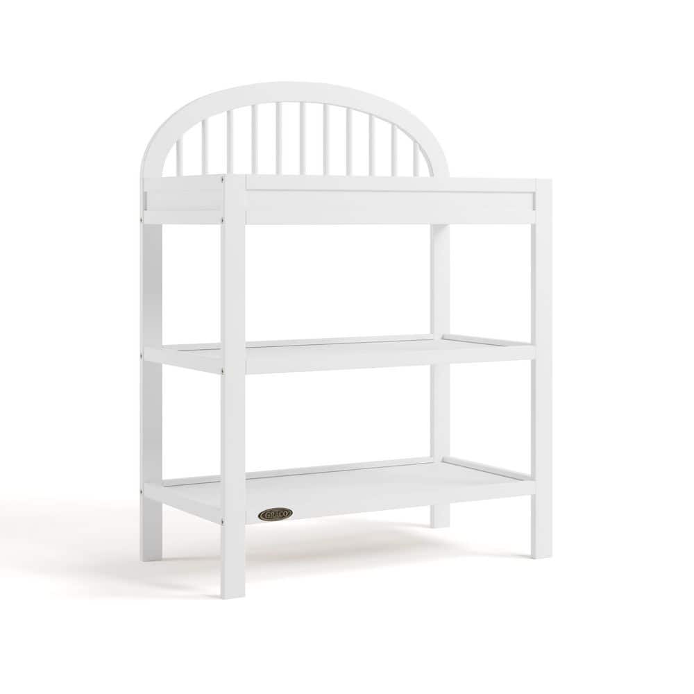 Olivia White Wood Changing Table with Water-Resistant Changing Pad