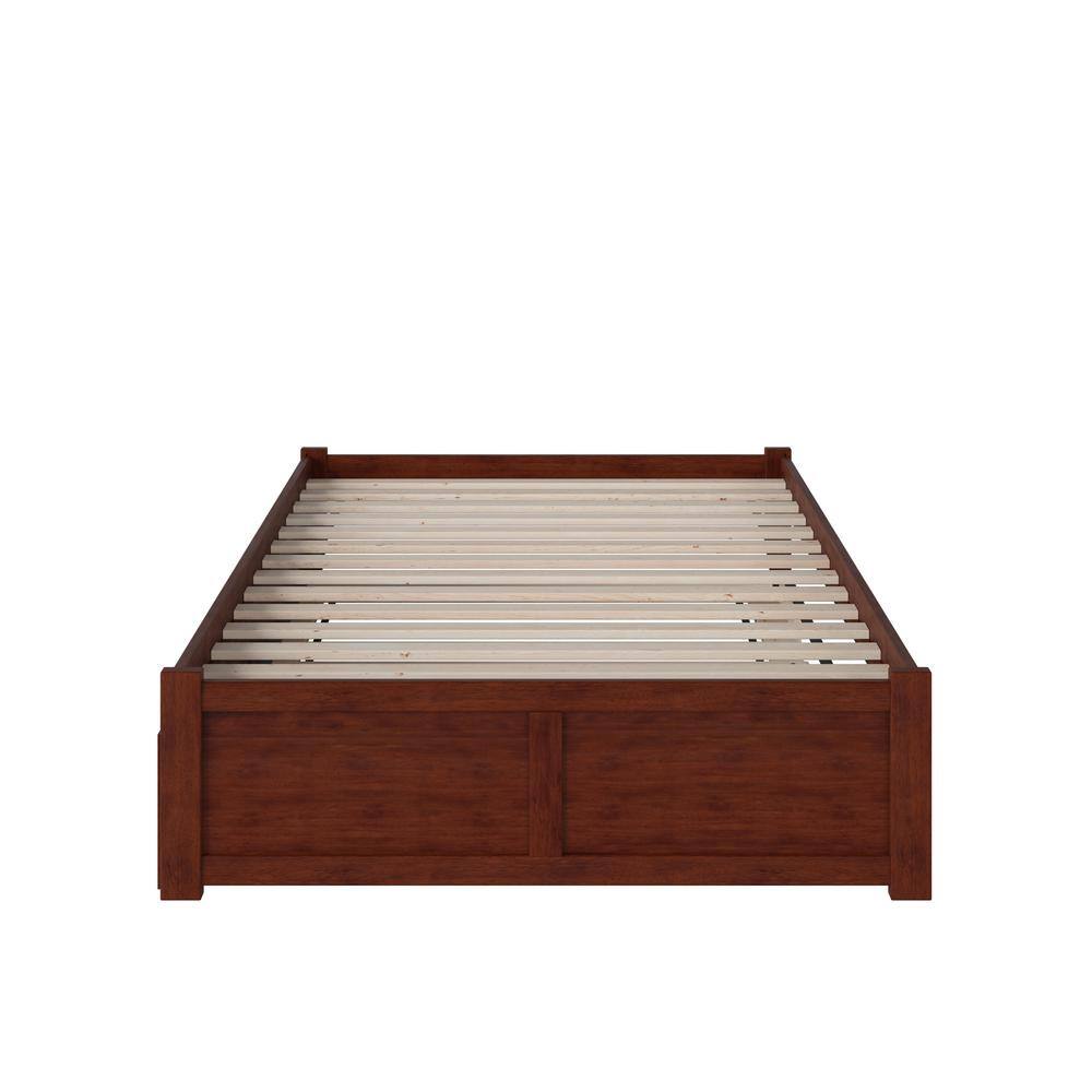 Concord Full Double Platform Bed with Trundle in Walnut