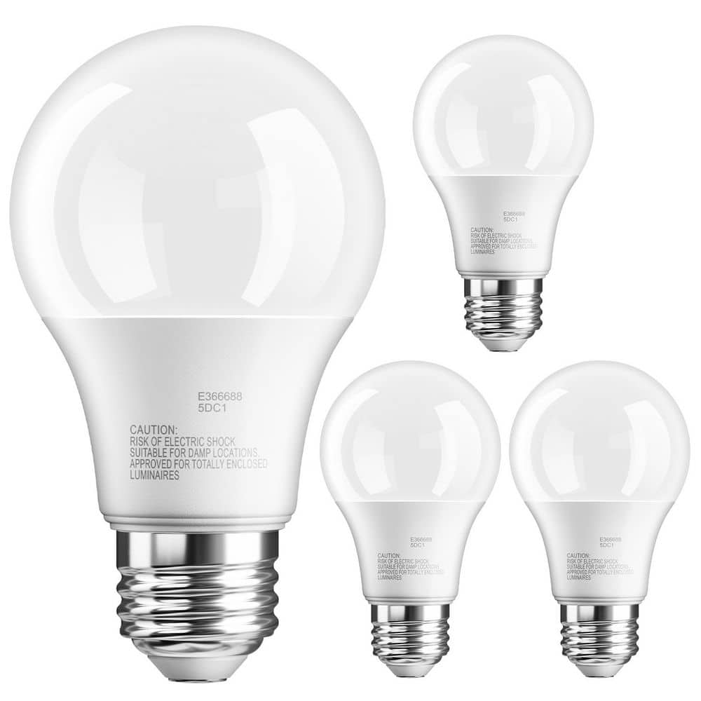 60-Watt Equivalent A19 standard Bulb Shape Non-Dimmable LED Light Bulb 5000K Daylight (4-Pack) price history on PriceWatchPro