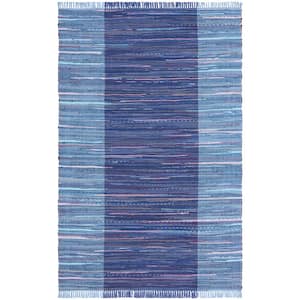 Rag Rug Navy/Blue Doormat 3 ft. x 5 ft. Multi-Striped Area Rug