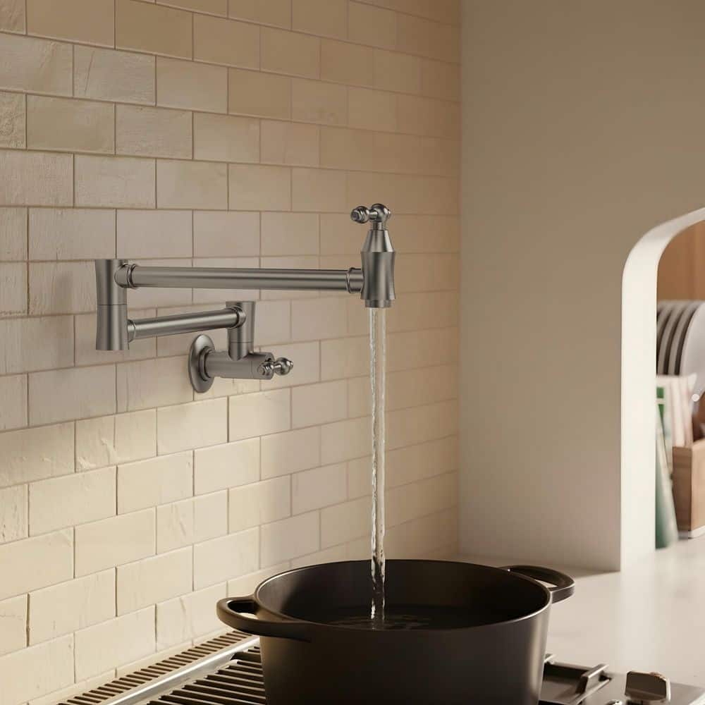Wall Mounted Cold-Water Pot Filler with 2 Handle in Brushed Nickel price history on PriceWatchPro