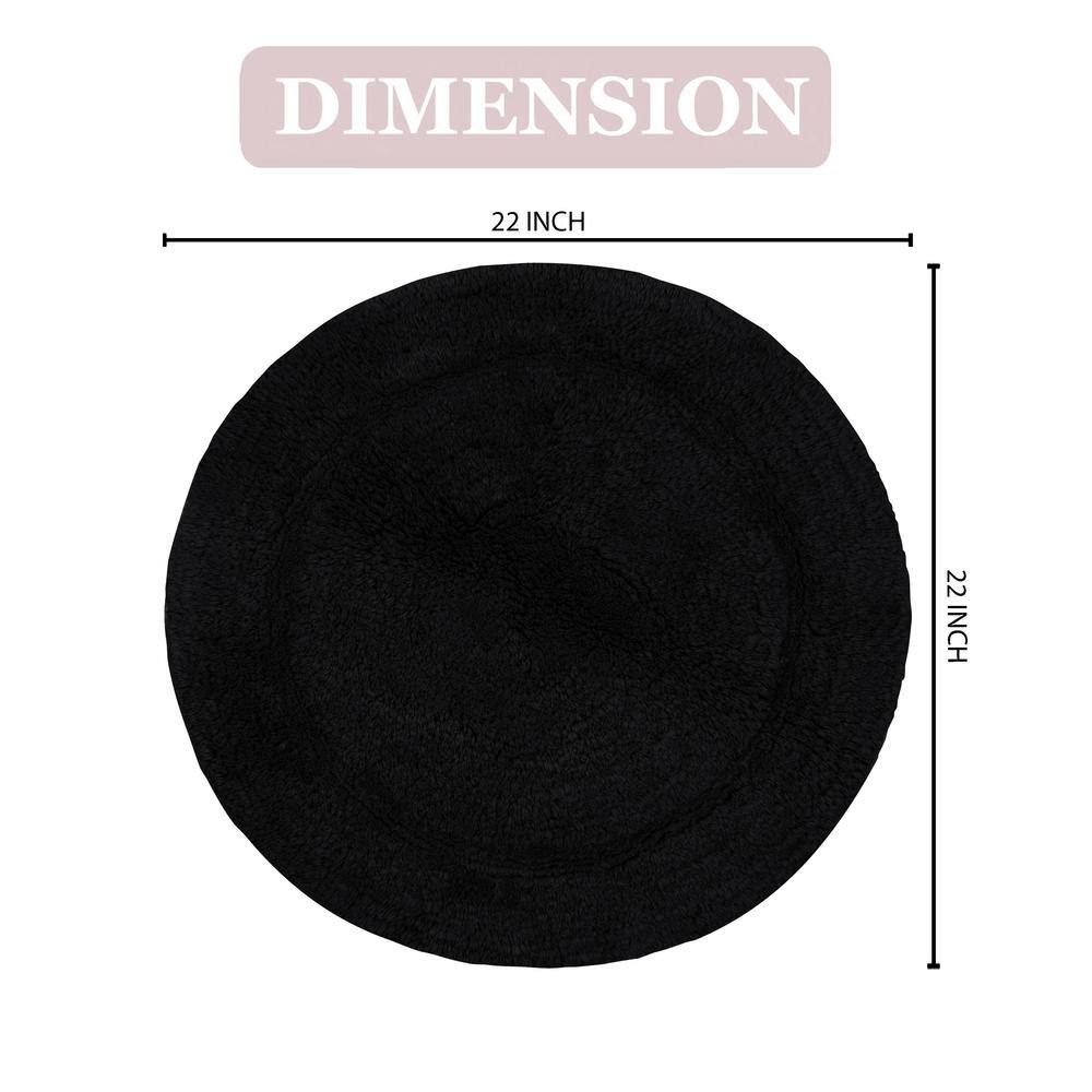 Luxurious Waterford Soft Plush Black Cotton Bath Rug