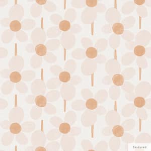 Novogratz Blush Pink Flower Power Vinyl Peel and Stick Textured Wallpaper Roll (Covers 28 sq. ft. )