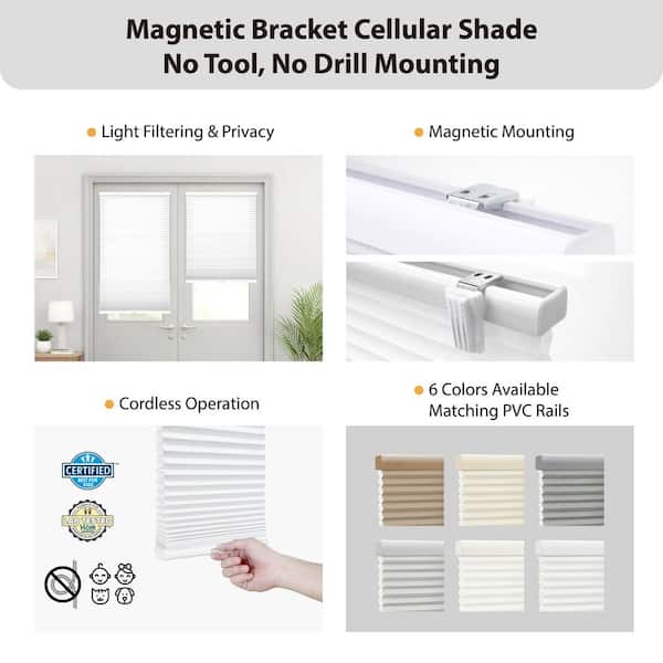 Perfect Lift Window Treatment White Cordless Light Filtering