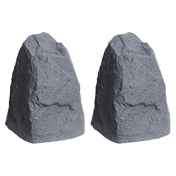 21.5 in. x 18 in. x 16 in. Decorative Garden Accent Dark Granite (2-Pack)