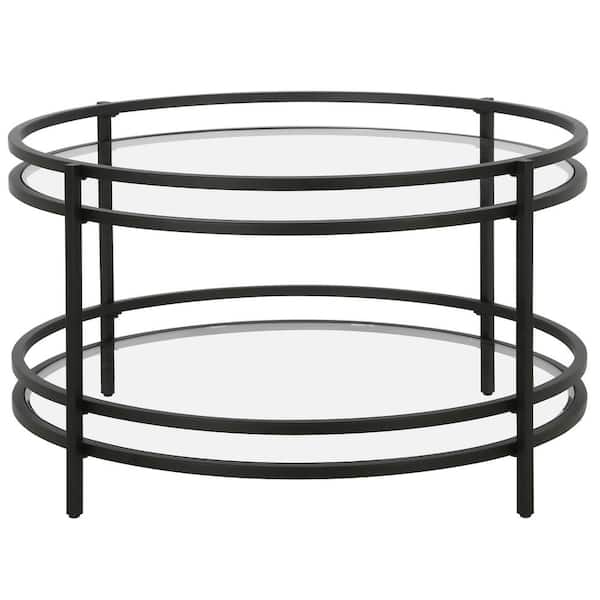Meyer&Cross Robillard 32 in. Blackened Bronze Glass Round Coffee Table
