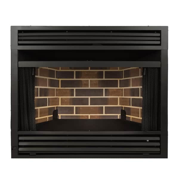 Pleasant Hearth Universal Circulating Zero Clearance 32 in. Ventless Dual Fuel Fireplace Insert