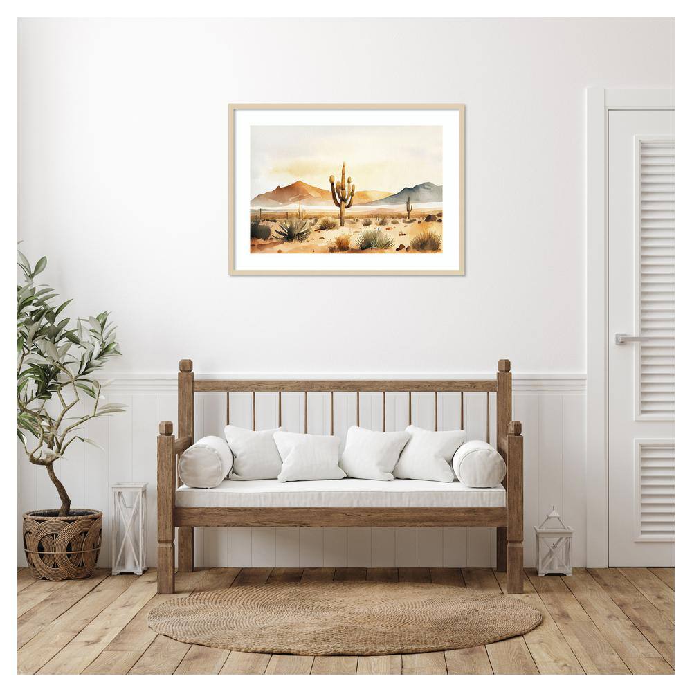 Through the Desert II 41" Brown Framed Scenic Landscape Print