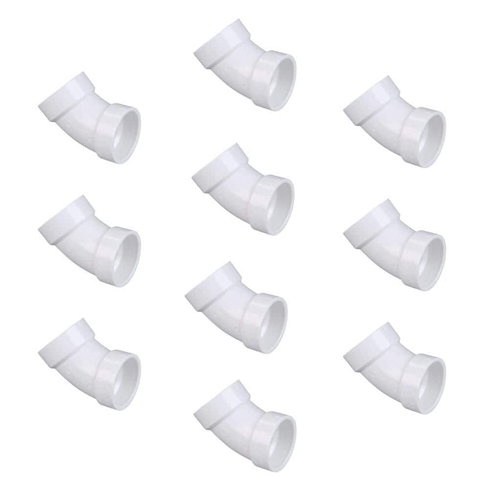 NIBCO 2 in. PVC DWV 45-Degree Hub x Hub Elbow Fitting (10-Pack