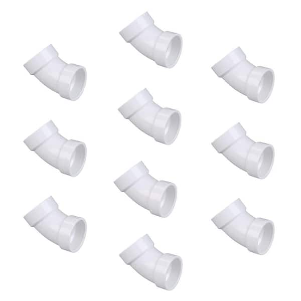 NIBCO 2 in. PVC DWV 45-Degree Hub x Hub Elbow Fitting (10-Pack)