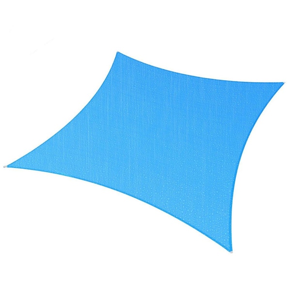 Unbranded ShadeMart 9.5 ft. x 9.5 ft. Blue Square Waterproof Shade Sail, 95% UV Block, Patio Garden Carport Cover