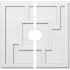 1 in. P X 10-1/2 in. C X 30 in. OD X 5 in. ID Knox Architectural Grade PVC Contemporary Ceiling Medallion, Two Piece