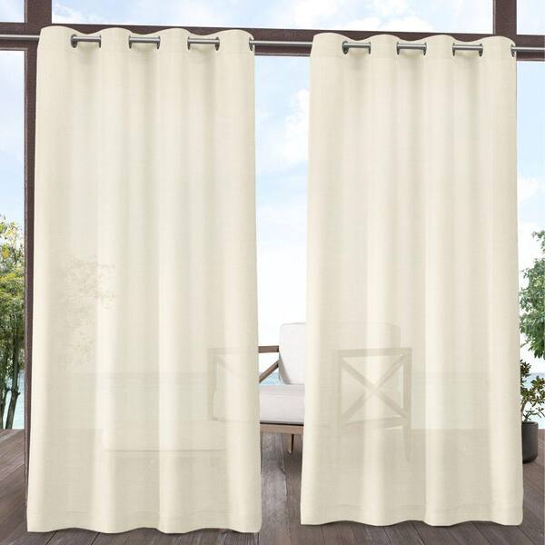 Exclusive Home Curtains Miami Ivory Solid Polyester 54 In W X 96 L Grommet Top Indoor Outdoor Sheer Curtain Panel Set Of 2 Eh8176 02 96g Indoor Outdoor Sheer Curtain Panel Set, Curtains At Home Depot Canada