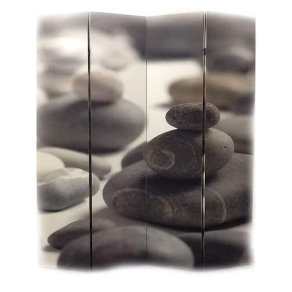 ORE International 5.92 ft. Calming Stones 4-Panel Room Divider