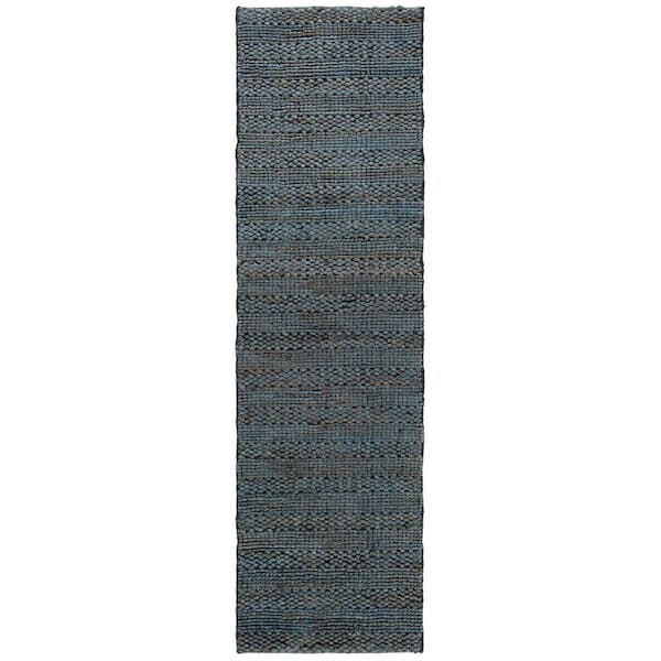 SAFAVIEH Natural Fiber Gray 2 ft. x 14 ft. Solid Color Runner Rug