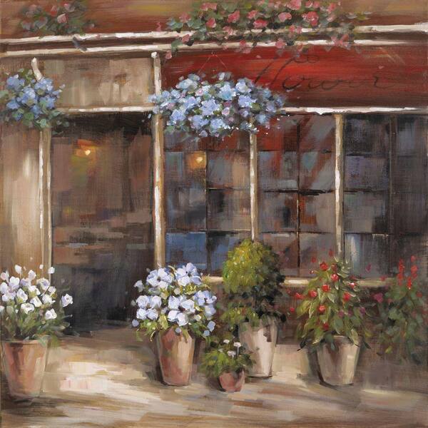 Yosemite Home Decor 32 in. x 32 in. "Flower Shoppe" Hand Painted Contemporary Artwork