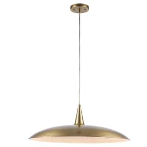 3-Light Brass Pendant Light Fixture with Metal Dome Shade