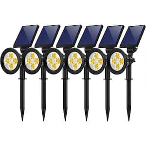 Solar Lights, 2-in-1 Solar Spot Lights Outdoor, (6 Pack, Warm White)