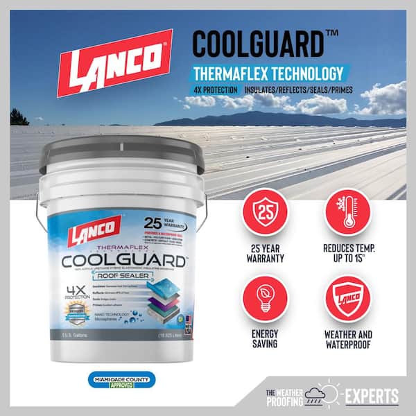 Coolguard 5 Gal. Insulating Elastomeric White Roof Sealer