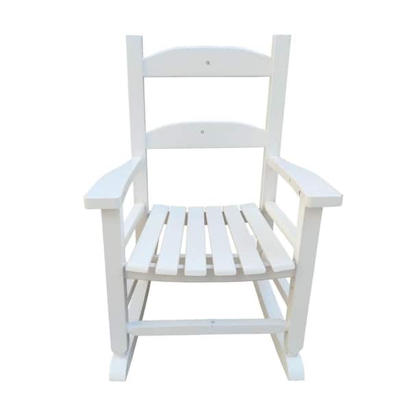 GAWEZA White Populus Wood Outdoor Rocking Chair for Children Kids Ages 3-6