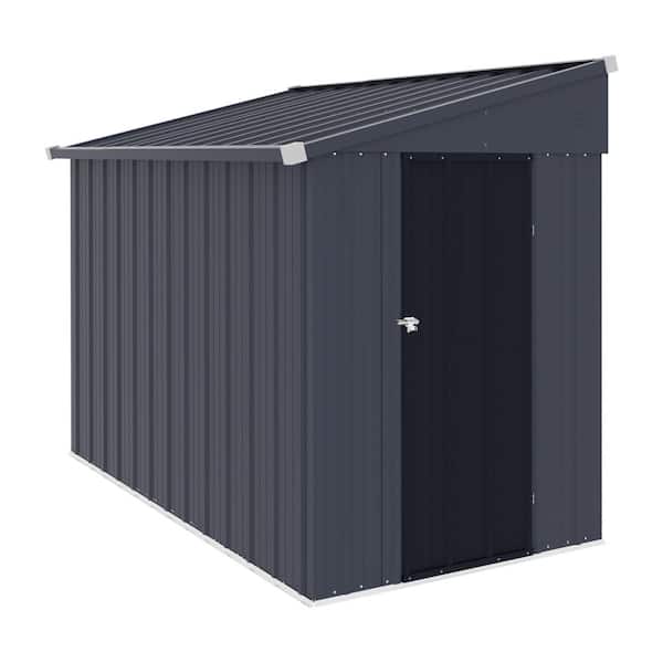 4 ft. W x 8 ft. D Metal Storage Lean-To Shed 33 sq. ft. in Gray