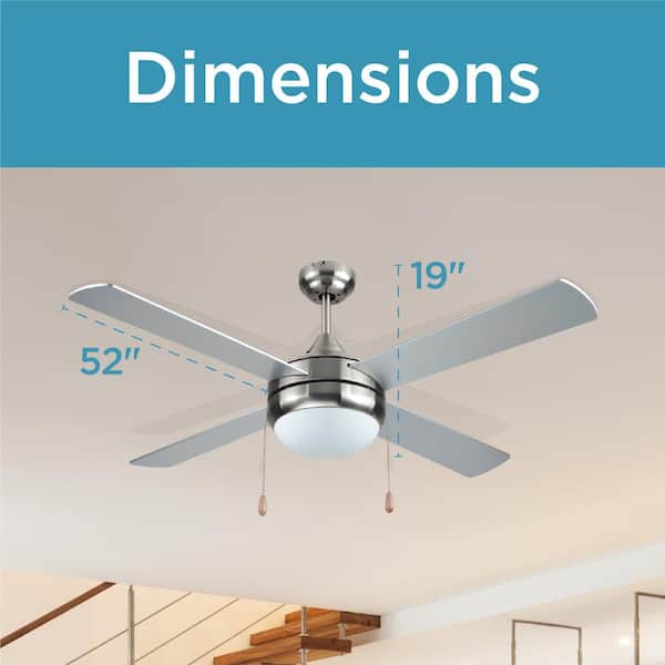 BLACK+DECKER 52 in. 4-Bladed Smart Indoor Brushed Nickel