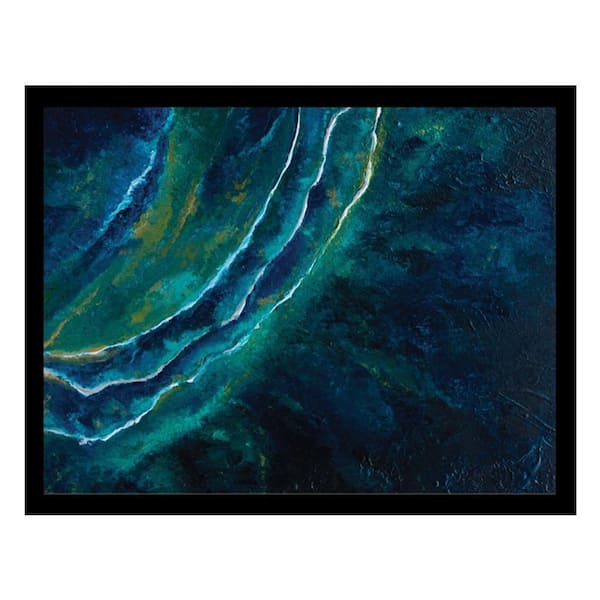 VENICE BEACH Collections Wahl Abstract Art Design-Blue/Green by Sarah Wahl 1 Piece Framed Graphic Print Abstract 18 in. x 14 in.
