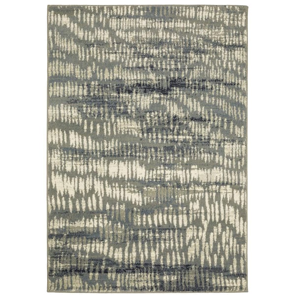 AVERLEY HOME Sienna Gray/Beige 8 ft. x 10 ft. Industrial Abstract Distressed Polypropylene Indoor Area Rug