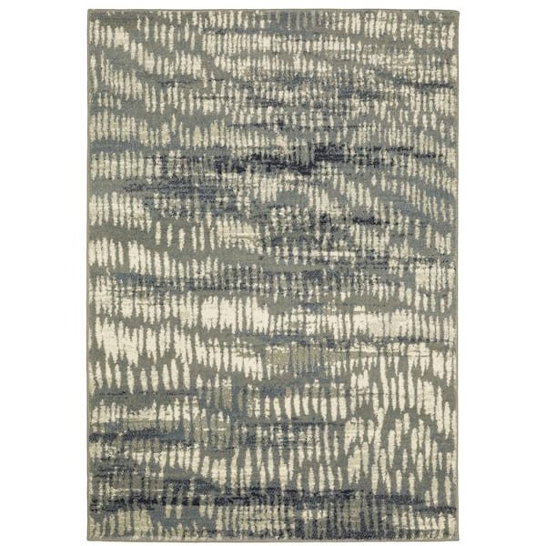 AVERLEY HOME Sienna Gray/Beige 10 ft. x 13 ft. Industrial Abstract Distressed Polypropylene Indoor Area Rug