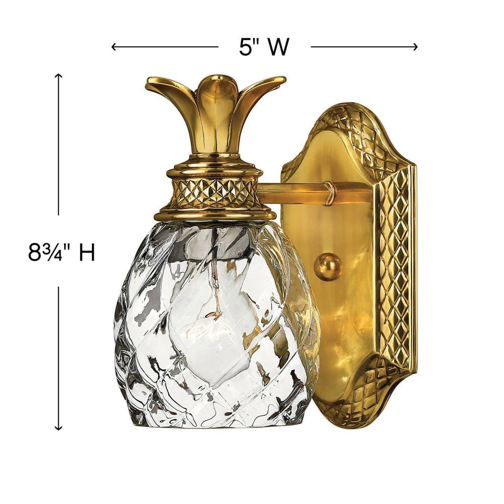 Burnished Brass Outdoor Dimmable Wall Sconce with Clear Optic Glass