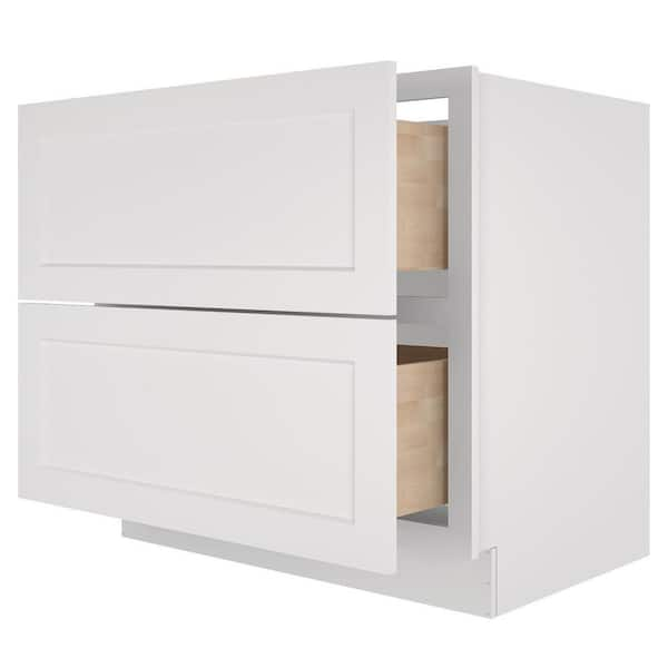 Two Drawer Base Cabinet with Scooped Drawer Modification