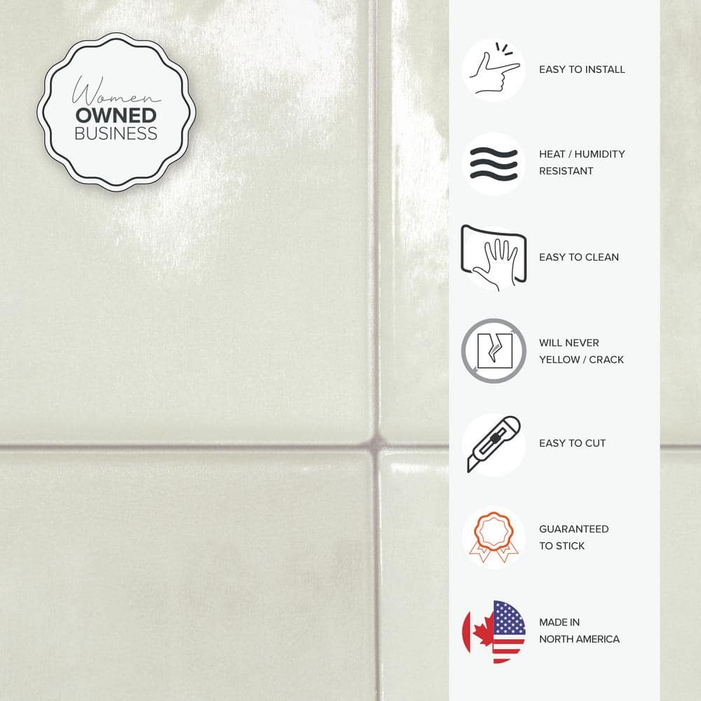 Zellige Zagora 9'' x 9'' Beige Satin Peel and Stick Tiles