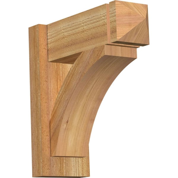 Ekena Millwork 6 in. x 16 in. x 16 in. Western Red Cedar Thorton Arts and Crafts Rough Sawn Outlooker