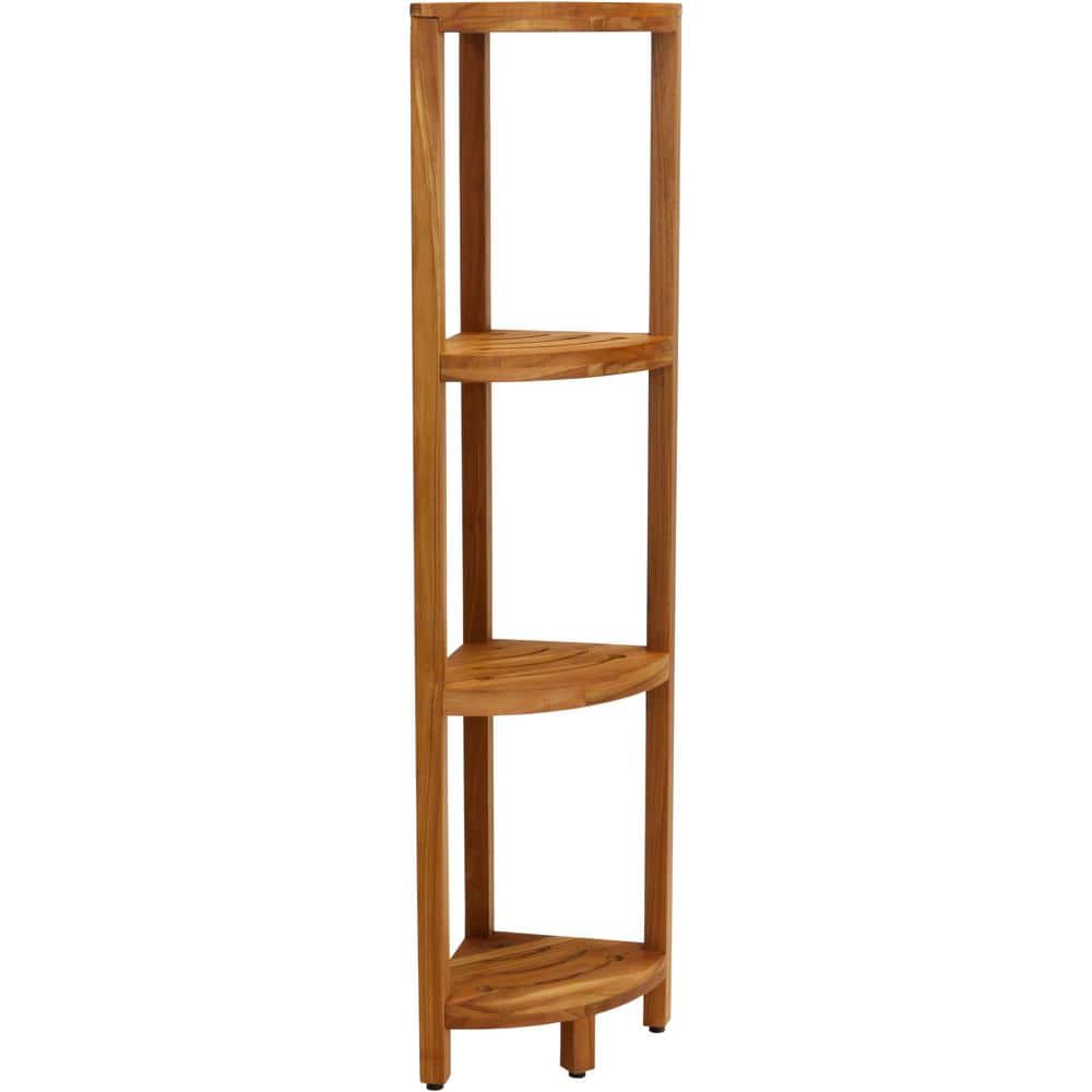 Kai™ 12 in. x 12 in. x 59 in. 4-Tier Corner Teak Household Shelving Unit 
