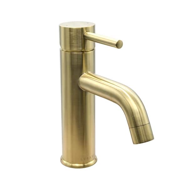 St. Lucia Single Hole Single-Handle Bathroom Faucet in Champagne Gold finish