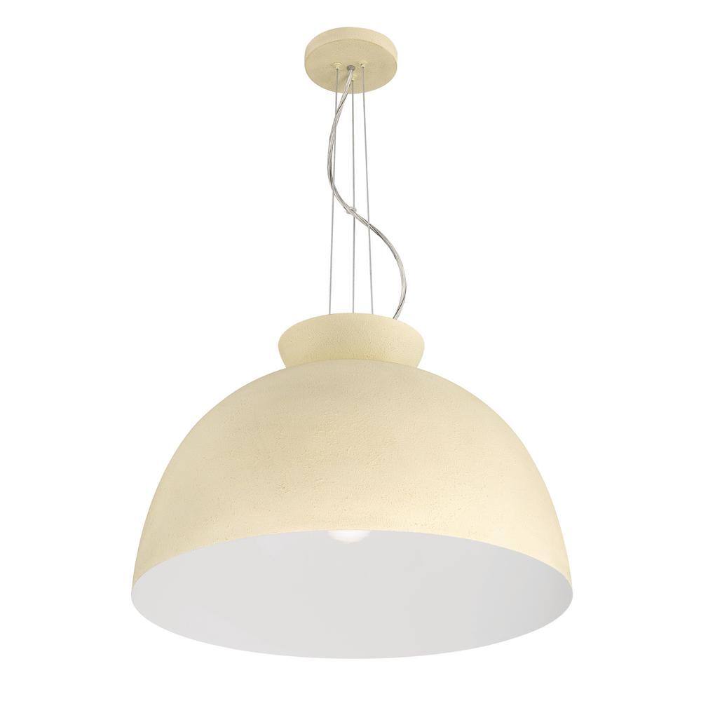 Ventura Cottage White Dome Pendant Light with Frosted Glass Globe