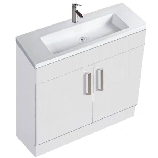 Unbranded Dreamwerks 24 in. Contemporary Vanity in White with Marble Vanity Top in White-DISCONTINUED