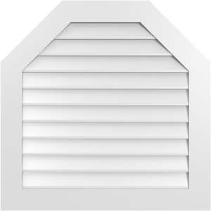 34 in. x 34 in. Octagonal Top Surface Mount PVC Gable Vent: Decorative with Standard Frame