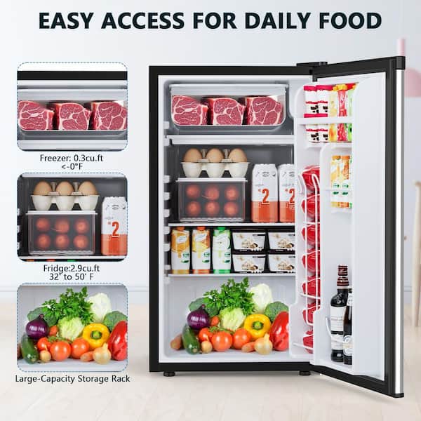 COWSAR 17.52 in. 3.2 cu. ft. Mini Refrigerator with Freezer