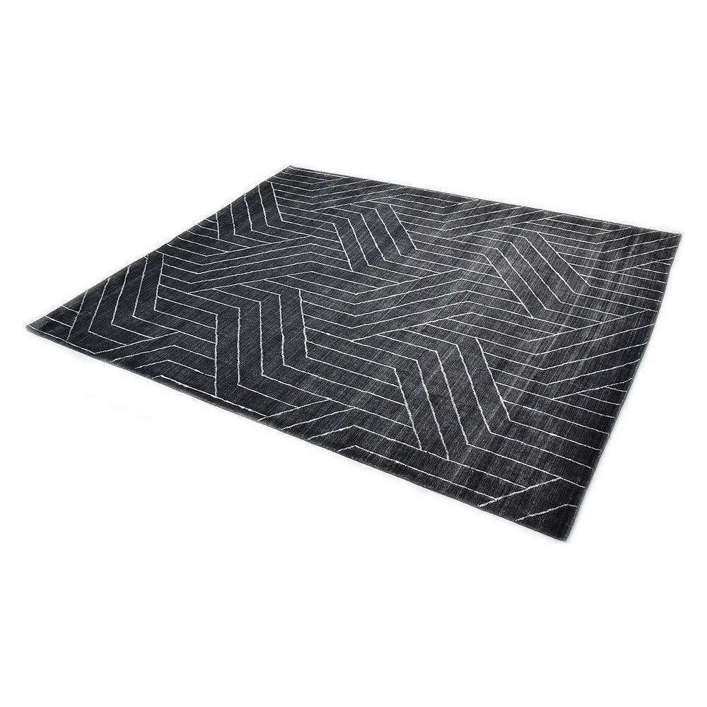 Elysian Gray Hand-Knotted Wool and Viscose 8' x 10' Area Rug