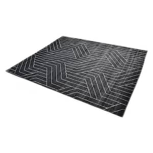 Kali Contemporary Modern Charcoal 8 ft. x 10 ft. Hand Loomed Area Rug