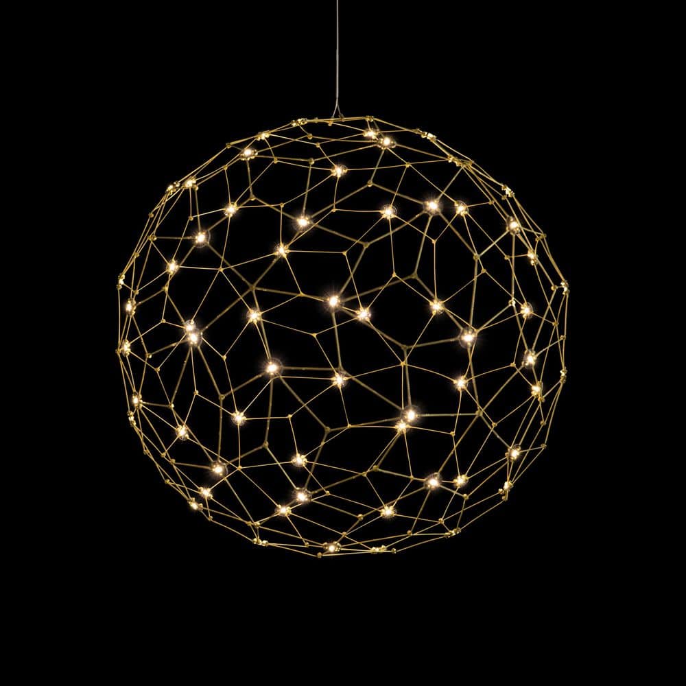 Spheris 21.6-Watt 1 Light Natural Brass Integrated LED Globe Pendant Light with No Shade price history on PriceWatchPro