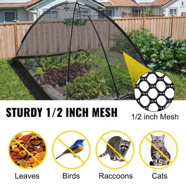 TAUS Pond Cover Dome Garden Pond Net 9-13 FT Black Netting Covers for Leaves