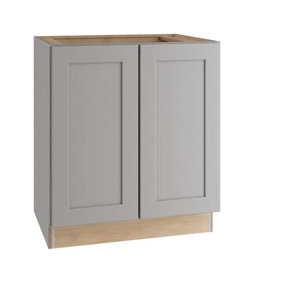 Home Decorators Collection Newport 24 in. W x 24 in. D x 34.5 in. H Assembled Plywood Full Height Door Base Kitchen Cabinet in Pearl Gray