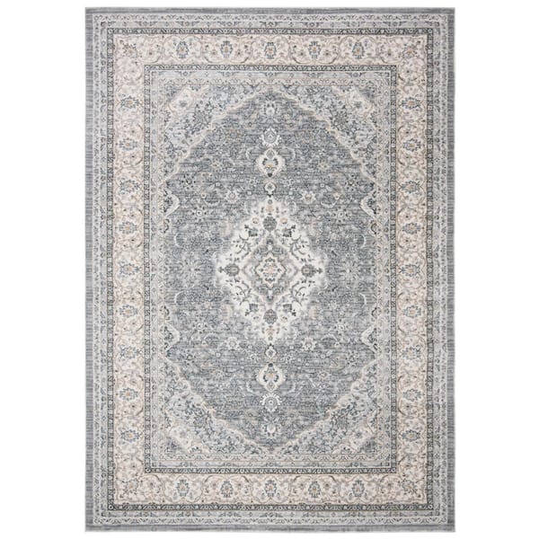 SAFAVIEH Isabella Gray/Cream 9 ft. x 12 ft. Oriental Area Rug