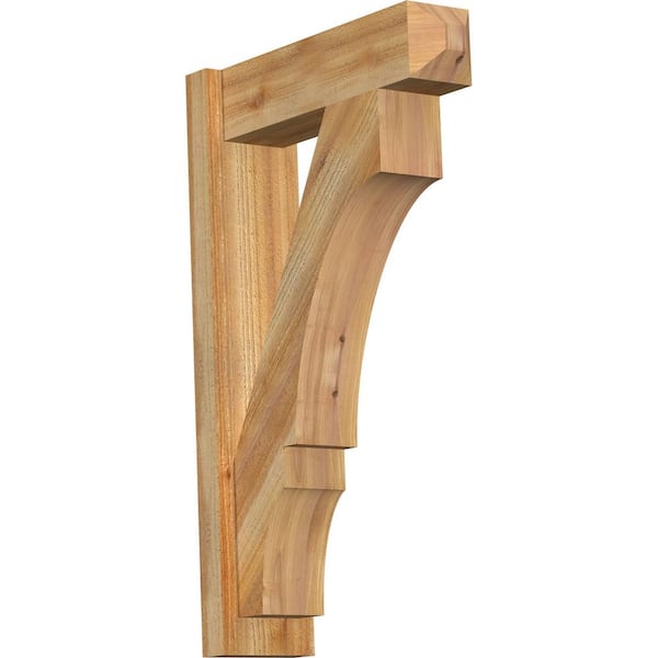 Ekena Millwork 6 in. x 32 in. x 20 in. Western Red Cedar Balboa Craftsman Rough Sawn Outlooker