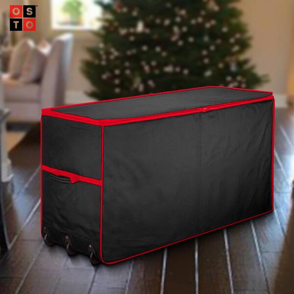 Osto Black Waterproof Artificial Tree Storage Bag For Trees Up To 7 5 Ft Tall Osy 121 Blk H The Home Depot