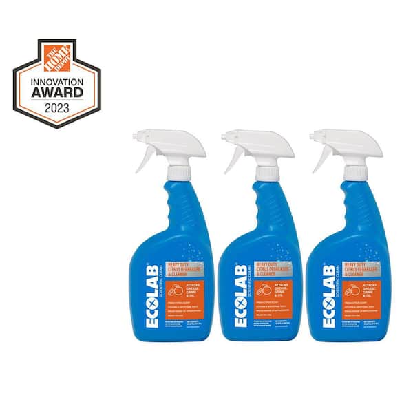 ECOLAB 32 oz. Heavy Duty Citrus Degreaser Concentrate Cleaner, Attacks Grease and Grime (3-Pack)